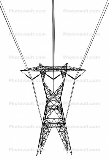 outline, Transmission Lines, Powerline, Powerpole, logo, line drawing, shape