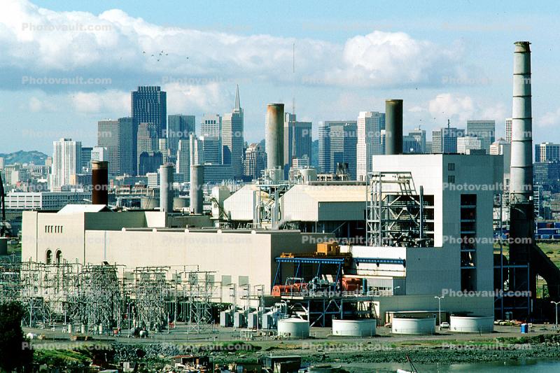 Potrero Generating Station, San Francisco Skyline, 6 April 1986
