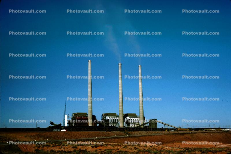 Navajo Coal Power Generating Station, Plant, Arizona, Smoke, ash, smokestacks, powerplant