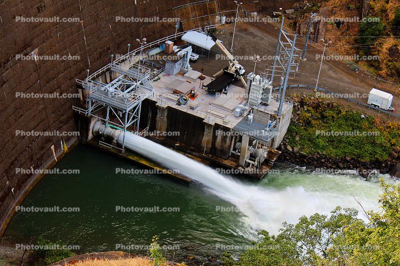 Water Release, Putah Creek, Lake Berryessa, Monticello Hydroelectric Project, California