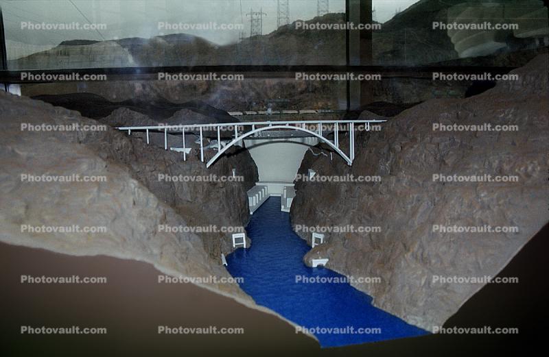 Hoover Dam Model, arch bridge, diagram