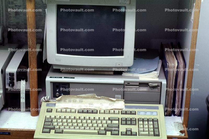 Glass Monitor, Keyboaard, Computer, Ham Radio Station