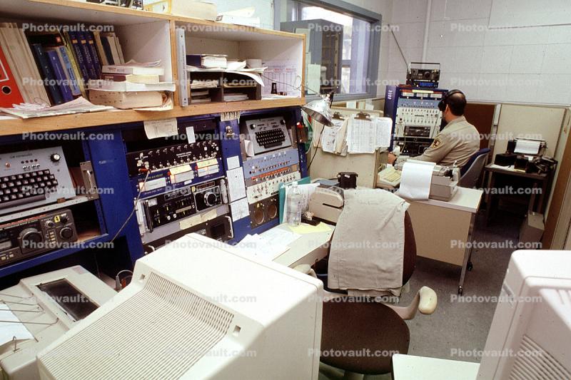 Switches, equipment rack, desk, Computers, Ham Radio Station