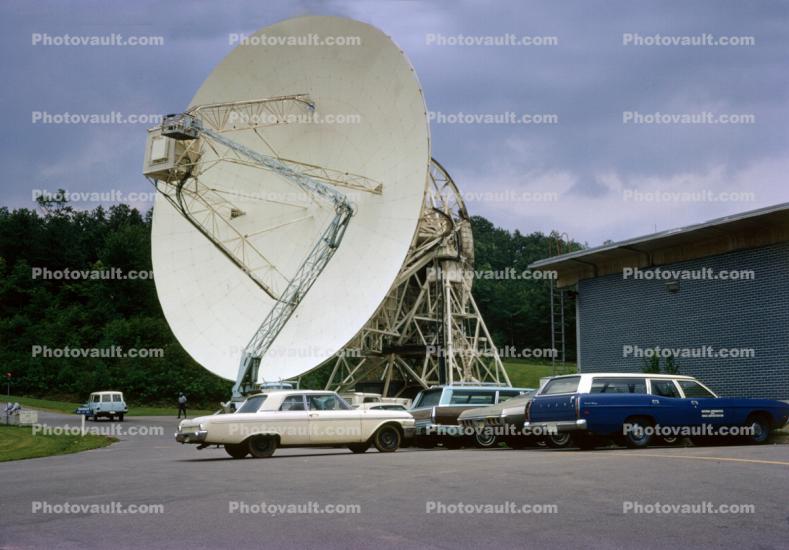 NASA Radar Dish, Communications, Parabola, Cars, 1960s