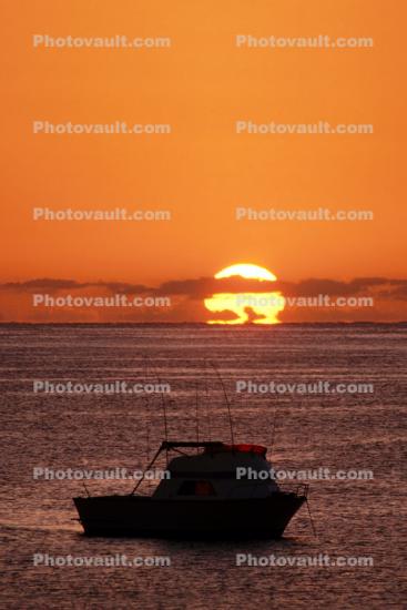 sunrise, power boat, Sea of Cortez, Los Barriles, boat, Mexico