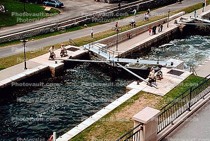 The Rideau Canal, Locks, Gate, Water, Waterway, Steps, Ottawa