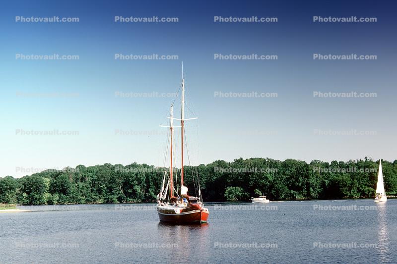 redhull, redboat, Saint Leonard Creek, near Patuxent River, Maryland