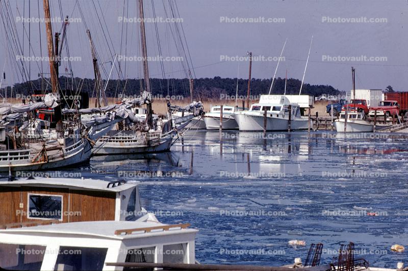Frozen Harbor, Docks, Maine, 1969, 1960s