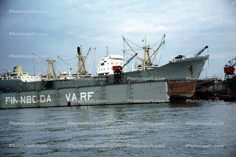 Akbar, Cargo Ship, Finnboda Varf, Floating Drydock, Stockholm, Sweden