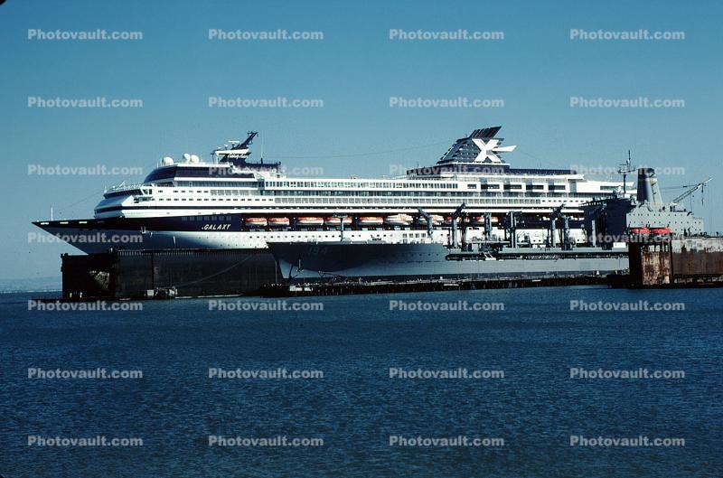 Galaxy Cruise Ship, Ocean Liner, Floating Drydock