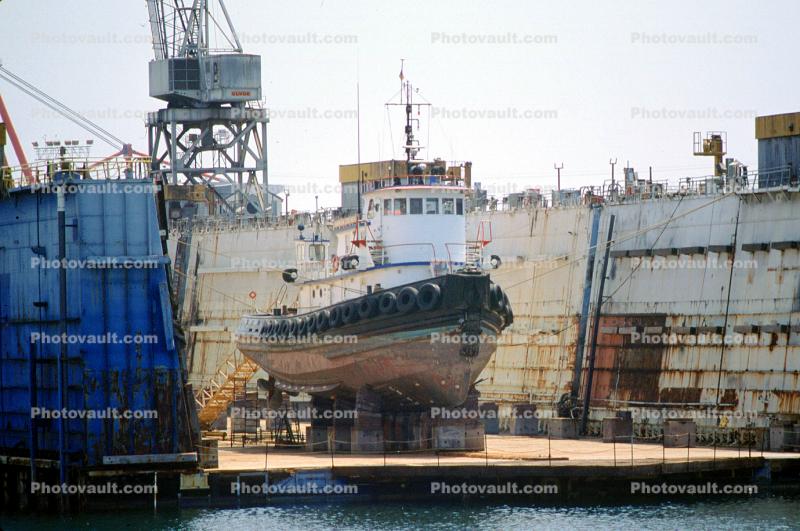 Tugboat in Floating Drydock