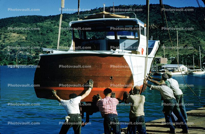 Saint Thomas Virgin Islands, men, boat, harbor