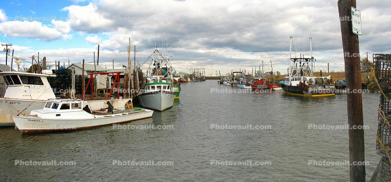 Belford Harbor, Boats, Docks, New Jersey, Panorama