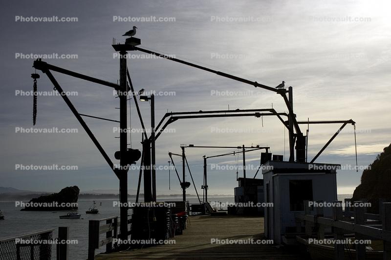 Dock, Pier, Cranes, Trinidad Head, Harbor, Humboldt County