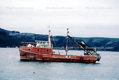 redboat, redhull, Tomales Bay, Marin County
