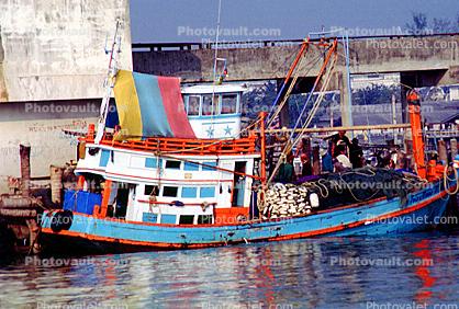 Colorful Fishing Boat, Docks, Harbor, Pattaya