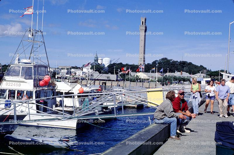 Fishing Boat, Dock, Harbor, Pilgrim Tower, Provincetown, Cape Cod, Massachusetts