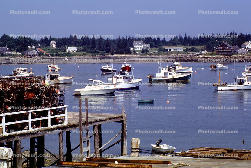 Docks, Harbor, homes, houses, lobster boats