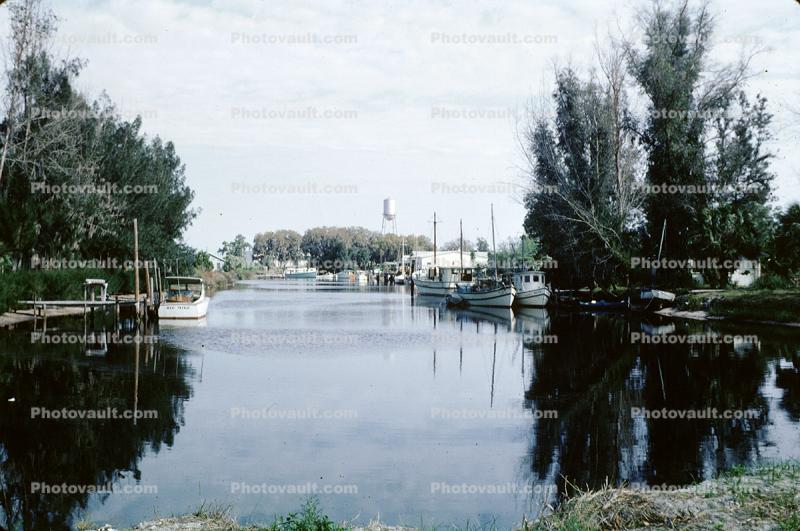 Bayou with Fishing Boats, Water, inlet
