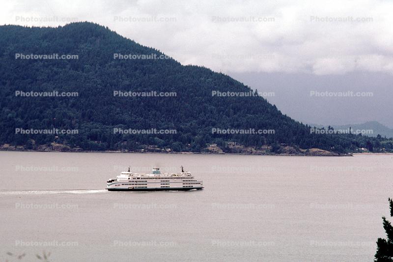Ferryboat, mountain, Vancouver