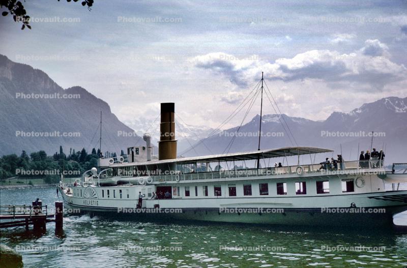 lake steamer Helvetie, Chillon, 1950s
