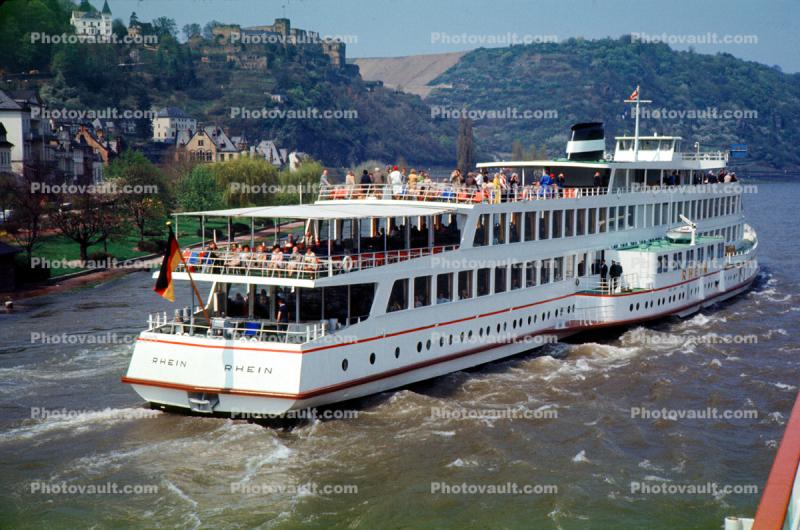 Neckar River, Heidelberg, Excursion ship name Rhein, 1950s