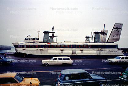 Hovercraft, English Channel, Ferry, Ferryboat, cars, automobiles, vehicles, 1960s