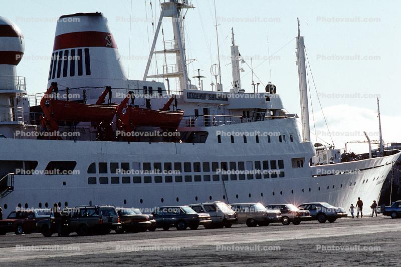 Akademik Shirshov, USSR, Russian Cruise Ship, cars