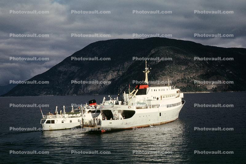 Kommandoren, car ferry boat, Bergen, Norway, September 1964, 1960s