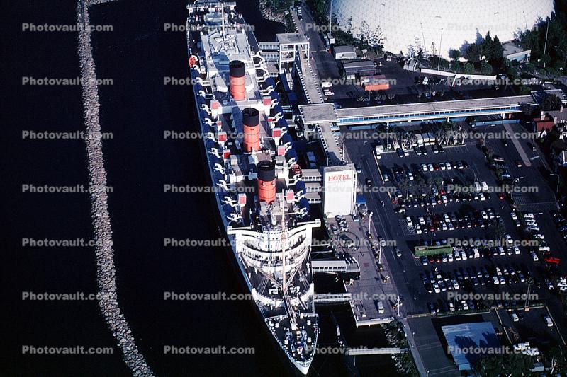 geodesic dome, Cruise Ship, Queen Mary, Ocean Liner, Cunard Line, Steamship