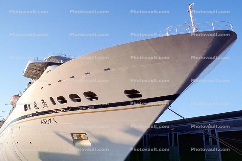 Asuka, Luxury Passenger Ship, Dock, Harbor, bow