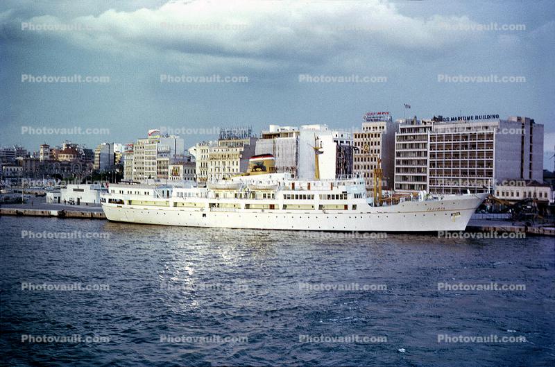Cruise Ship, Docks, Harbor, 1972, 1970s