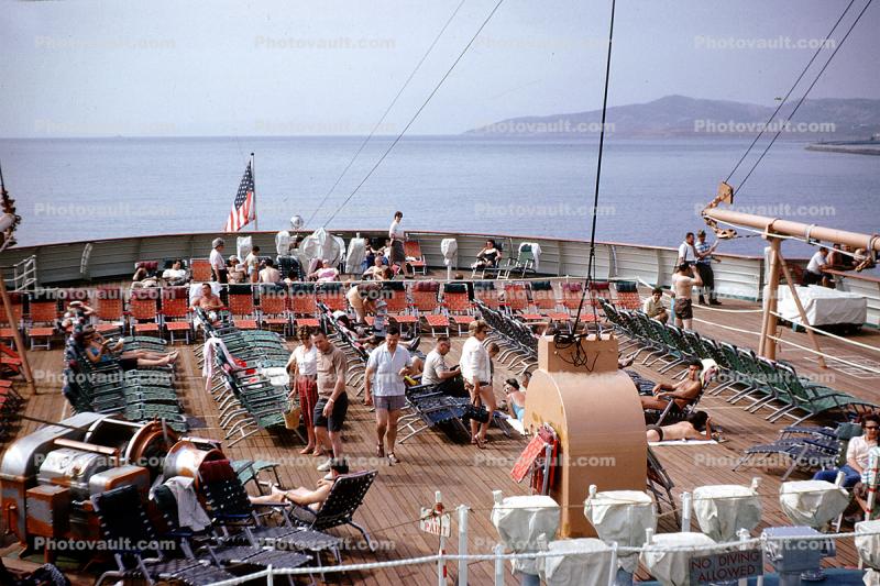 Lunge Chairs, Cruise Ship, Stern, 1963, 1960s