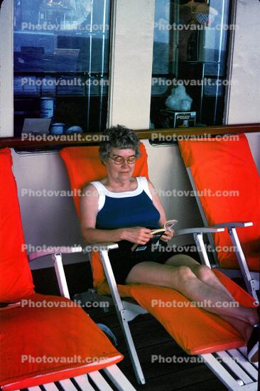 Woman on a Lounge Chair, SS Fairwind, IMO: 5347245, Ocean Liner