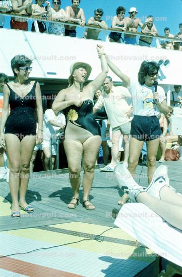 Retro Ladies, on a Ship, Swimsuit Contest