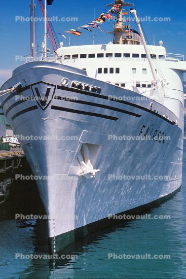 Cruise Ship, Bow, Anchor, Fairsea, Sitmar, Vancouver, Canada, Dock, Ocean Liner