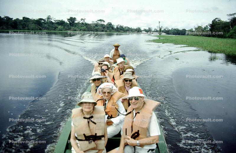 Amazon River, Lifejackets, Tourists, Brazil, lifepreservers, Life Preserver, vest, Lifejacket, Lifevest, floatation device
