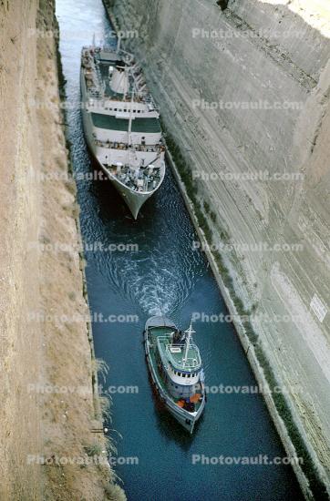 Tugboat, Cruise Ship, Corinth Canal, Greece
