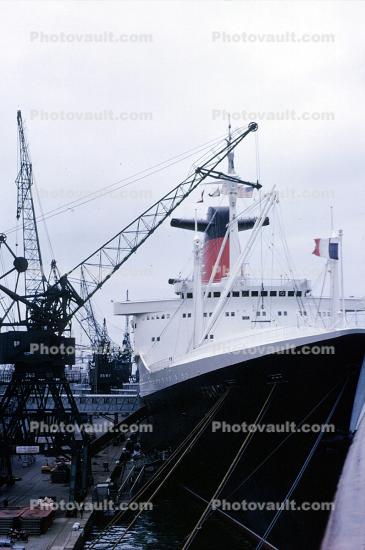 SS France, Le Havre, France, Crane, IMO: 5119143, 1965, 1960s