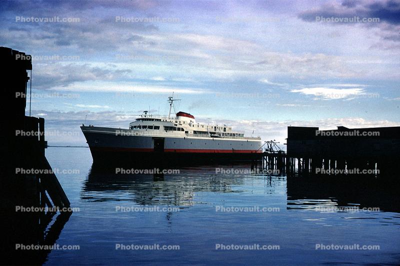Ferry coming into Port Angeles, Ferryboat, October 5 1965, 1960s
