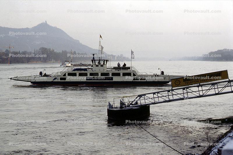 Saint Christophorus II, Car Ferry, Ferryboat, Rhine River, Rhein, 1986, 1980s