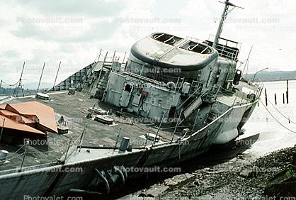 Aluminum Ship, scrap, hulk, Astoria Oregon