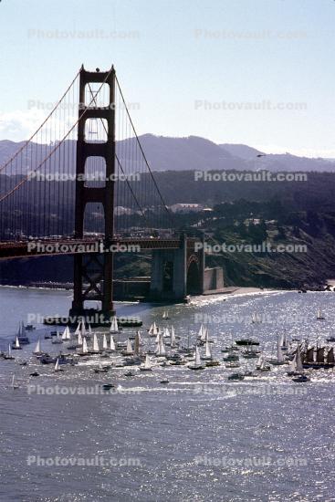 Flotilla Receiving a Tall Ship, Golden Gate Bridge