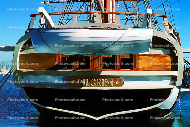 replica of the Pilgrim stern, Brig, lifeboat, Richard Henry Dana Jr., Dana Point, California