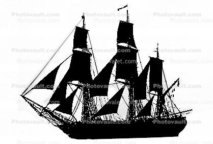 sail, Silhouette, Pirate Ship, classic, icon, iconic, portfolio, logo, shape