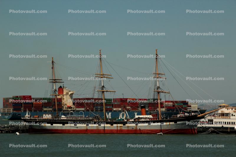 Balclutha, MOL Creation Container Ship, Hyde Street Pier