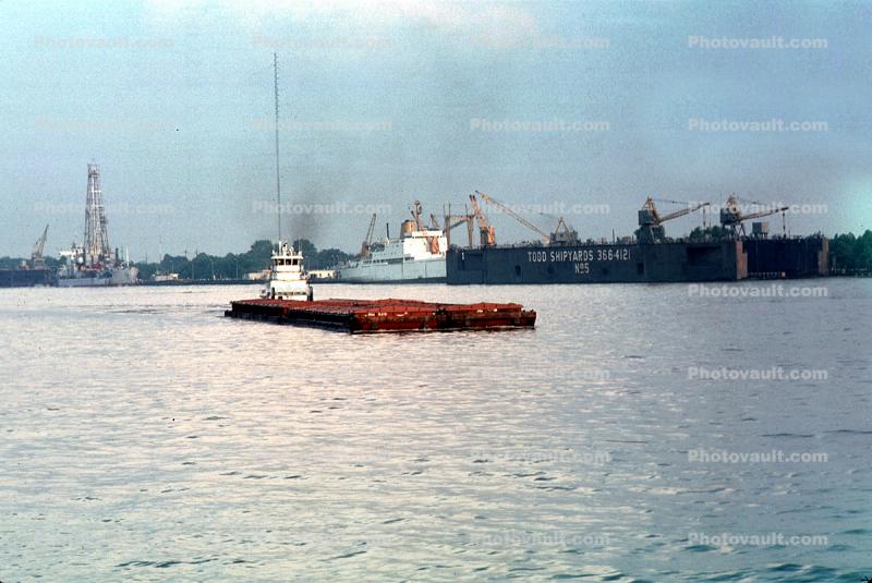 Barge, Mississippi River, New Orleans, Harbor