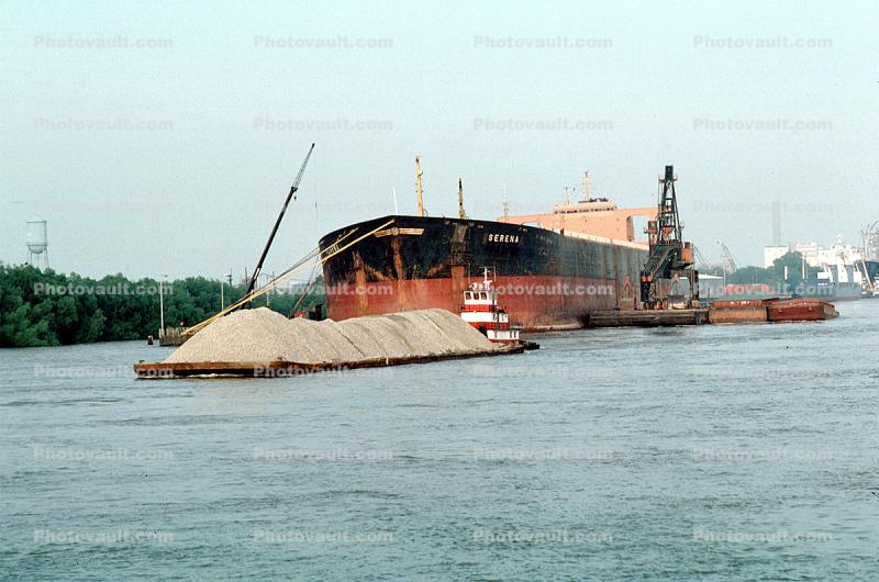 Barge, Serena Bulk Carrier, Oil Tanker, Mississippi River, New Orleans