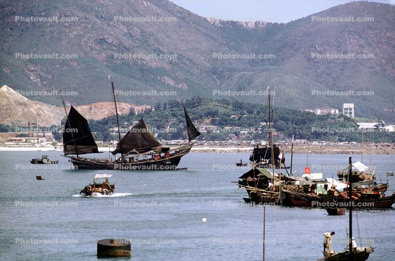 Chinese Junks, Harbor, July 1968, 1960s
