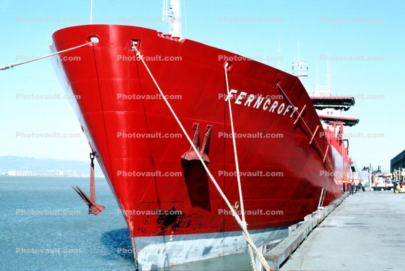 Ferncroft, IMO: 8102543, Dock, Harbor, Ships Bow, Rope, Redhull, Redboat